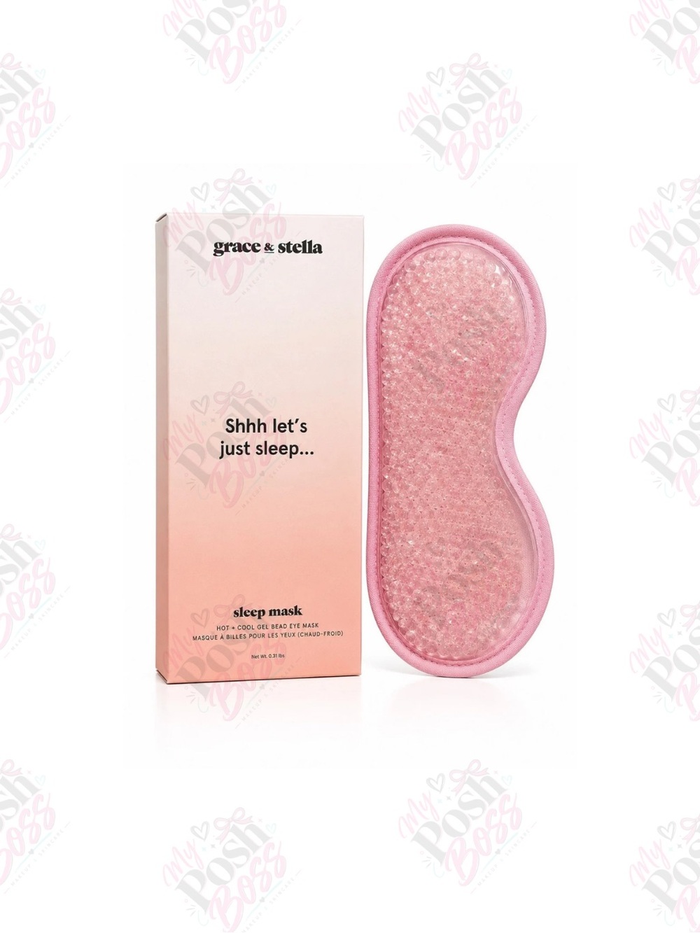 Grace & Stella Sleep Mask Hot + Cool Gel Bead Eye Mask - Pink - BNIB